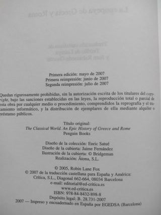 Robin Lane Fox. El mundo clásico
