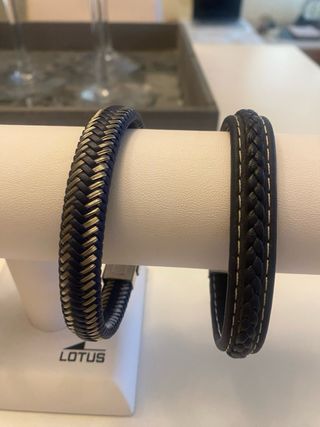 Pulseras de Hombre en Acero y y cuero azul