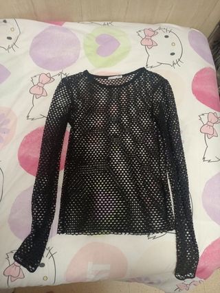 Camisa de rejilla negra gótica