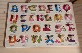 Puzzle Gioco Alfabeto Lettere in Legno 