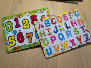 2 Puzzle Alfabeto Lettere e Numero legno