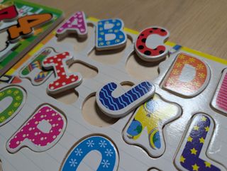 2 Puzzle Alfabeto Lettere e Numero legno