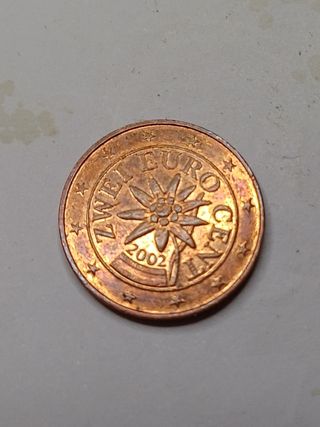 Moneta 2 cent euro Austria 2002 rara