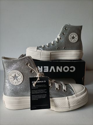 Converse platform silver n.36