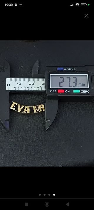 Colgante Oro 18qtes nombre " Eva María"
