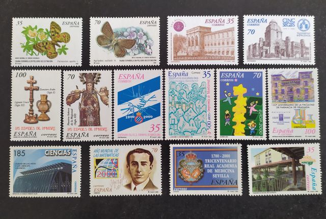 Sellos de ESPAÑA año 2000. Series a facial.