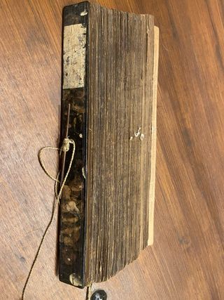 Manuscrito budista antiguo en hojas de palma