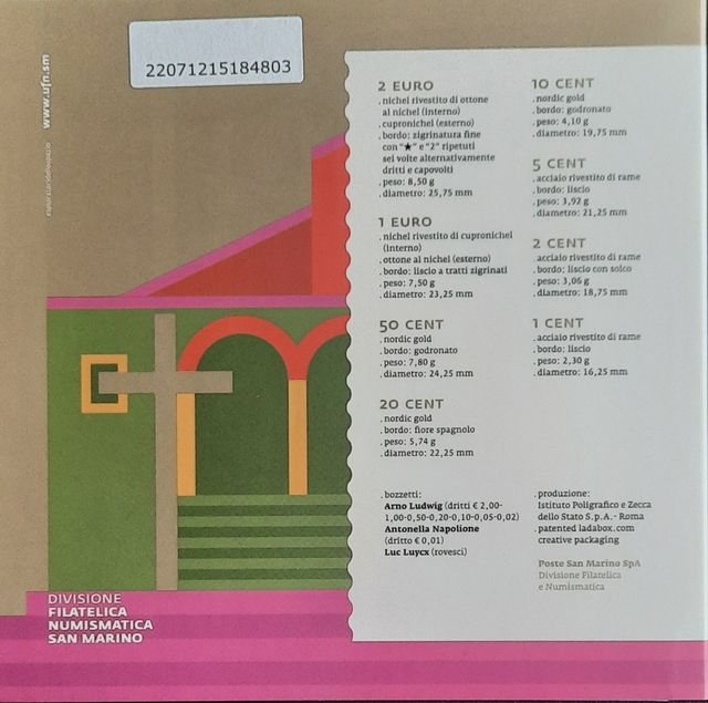 Set monedas euro San Marino 2022