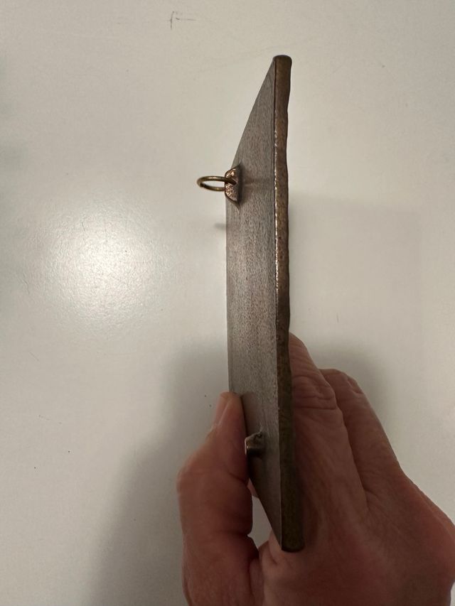 San Huberto cuadro en bronce.