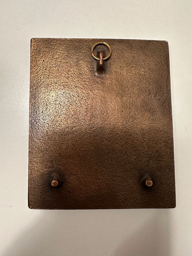 San Huberto cuadro en bronce.