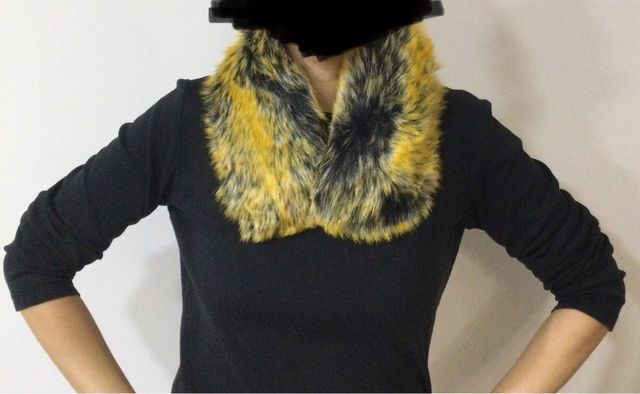 Cuello de pelo bufanda estilo goth steampunk