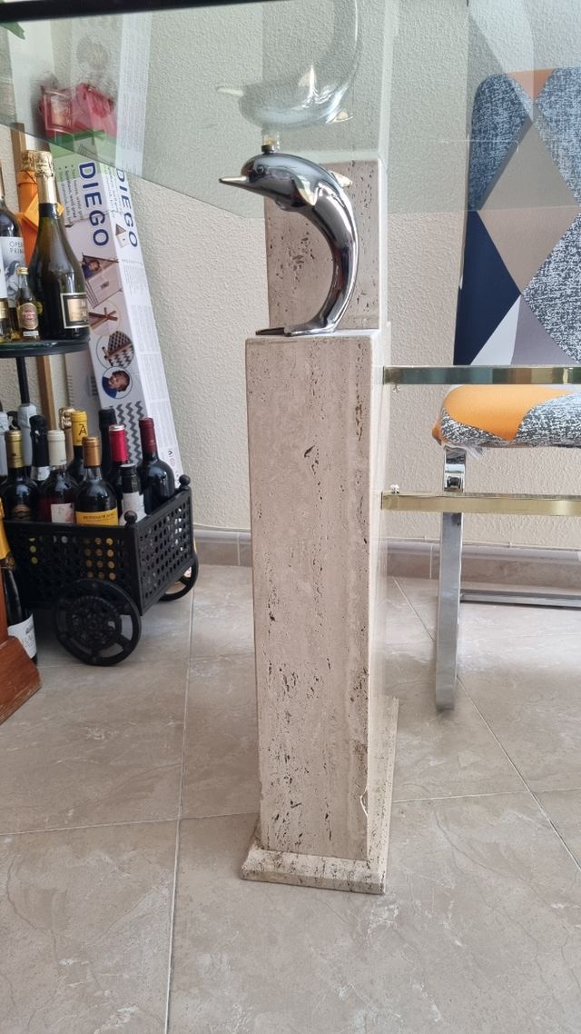 Mesa de mármol y cristal 