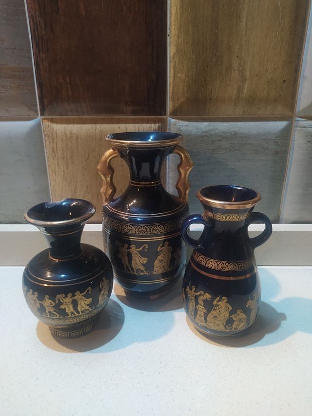 Jarrones griegos oro de 24 k artesanos