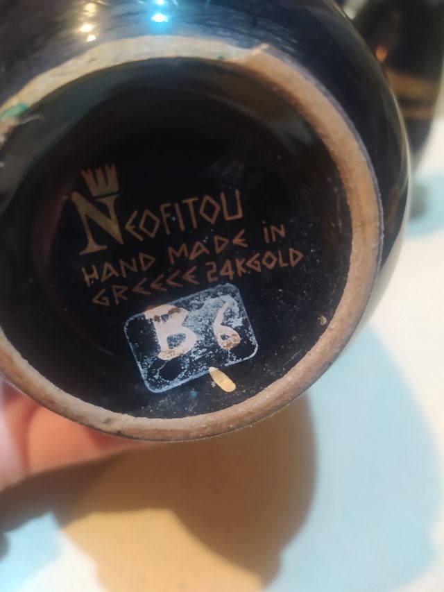 Jarrones griegos oro de 24 k artesanos