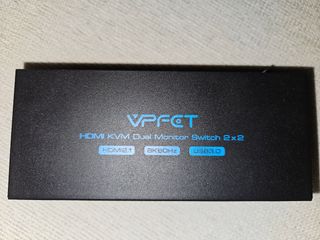 Switch KVM HDMI 2.1 8K 60Hz USB 3.0 2xMonitores 2x