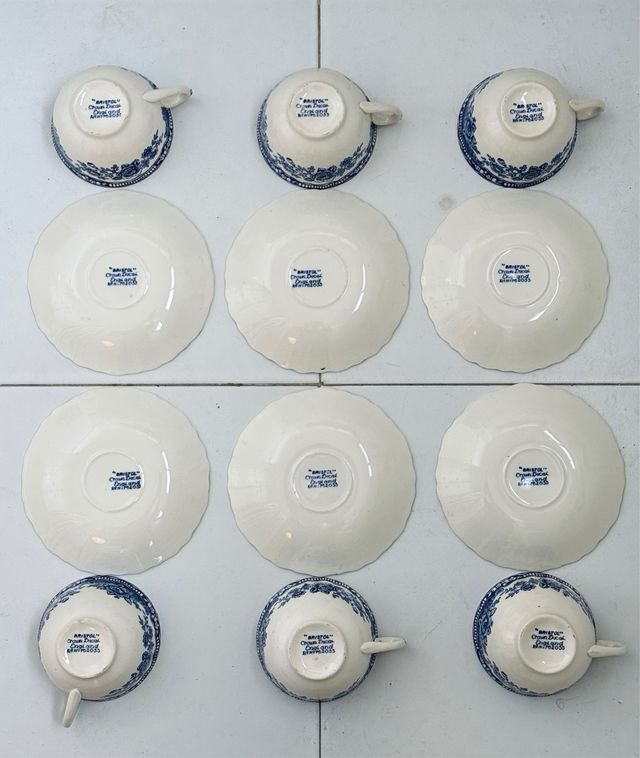 Serviço chá inglês 6 peças “Bristol Crown Ducal”