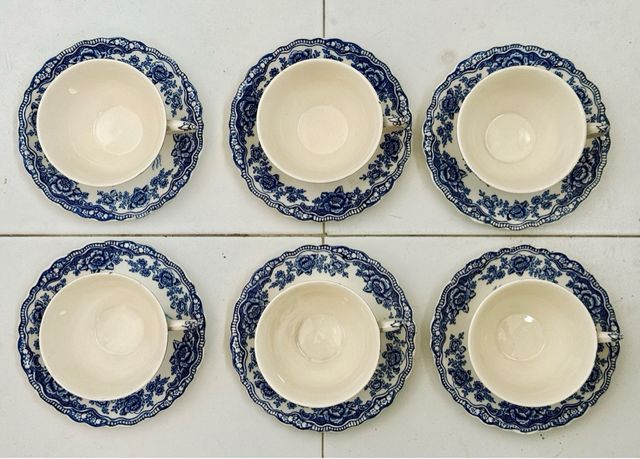 Serviço chá inglês 6 peças “Bristol Crown Ducal”