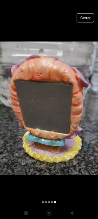 Figura oso de resina con espejo vintage