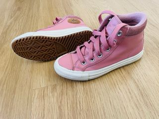 Converse niña cuero rosa talla 33