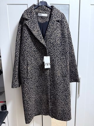 Abrigo zara estampado animal mezcla lana ZW collec