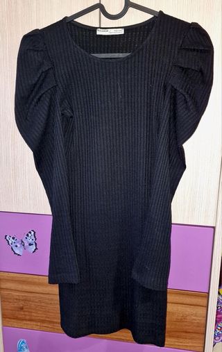 Vestido Corto Negro Pull-Bear Mujer Talla XS