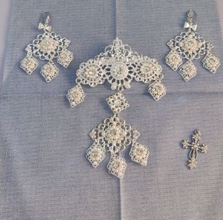 Aderezo fallera plateado adulta