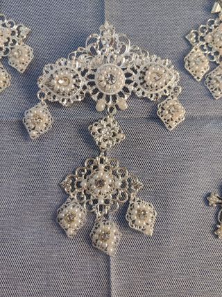 Aderezo fallera plateado adulta