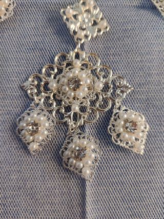 Aderezo fallera plateado adulta