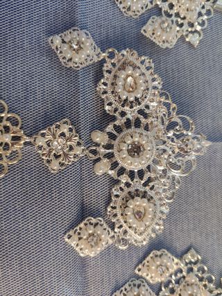 Aderezo fallera plateado adulta