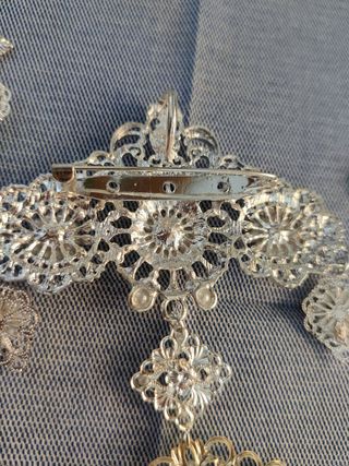 Aderezo fallera plateado adulta