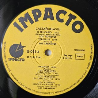 Castañuelas. Disco Vinilo LP