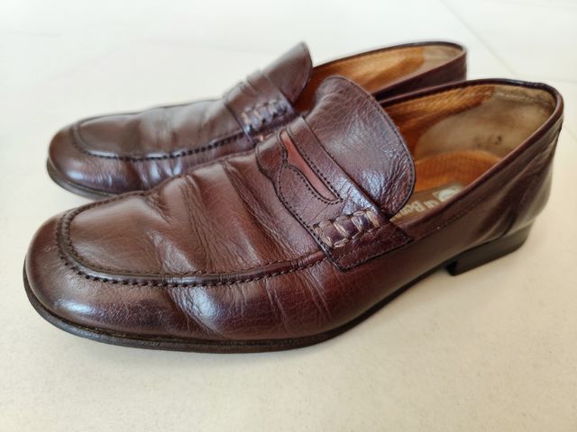 Sapatos castanhos em pele genuína (Vintage - 40)