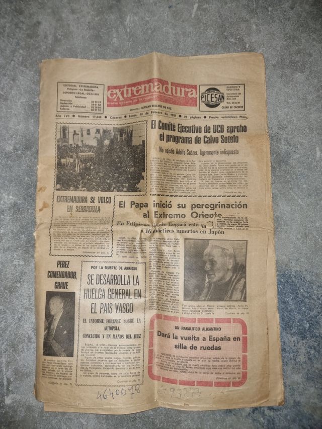 Periodico antiguo Extremadura