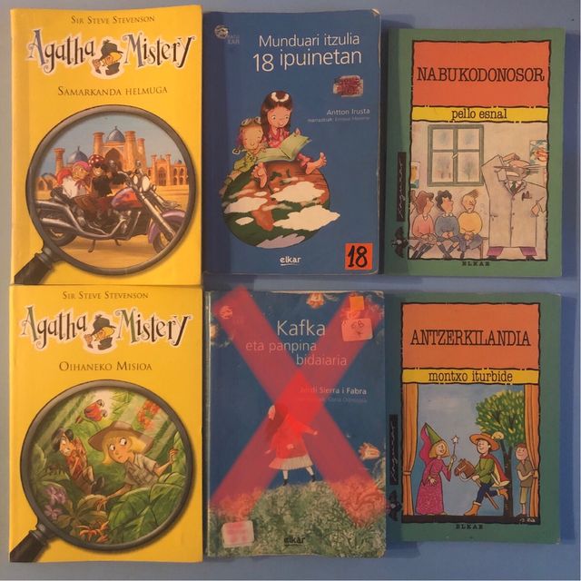 Lote 5 libros euskera a partir de 10 años