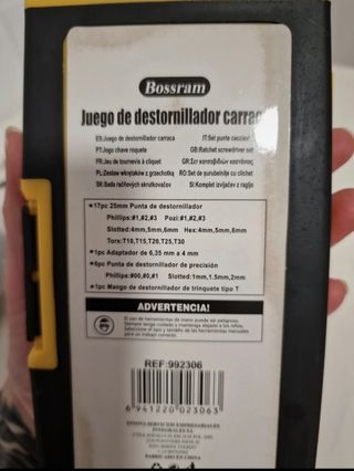 Juego de destornillador de carraca
