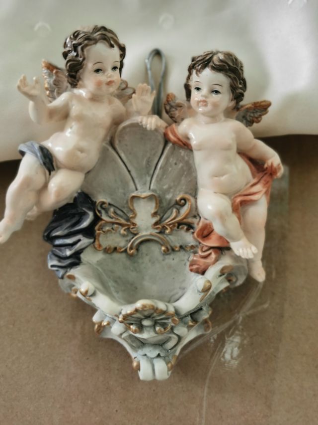 Acquasantiera in resina 2 Angeli