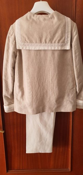 Traje comunión lino beige niño 