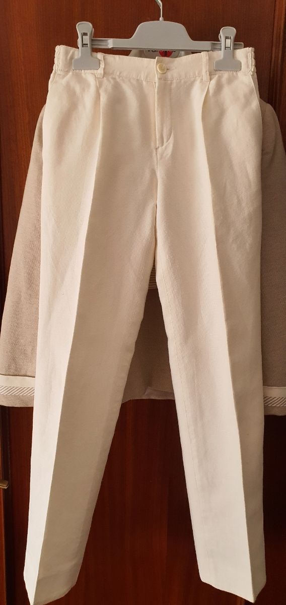 Traje comunión lino beige niño 