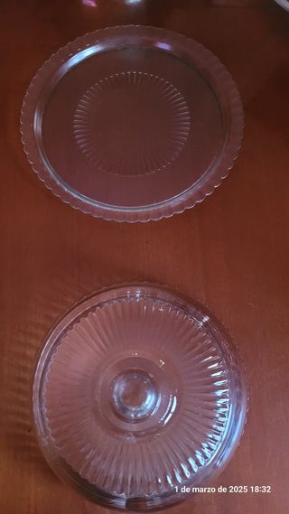 Tartera, quesera cristal, 33×15cm, nueva