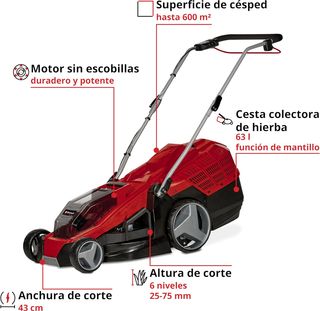 Einhell Cortacésped inalámbrico GE-CM 36/43 Li M