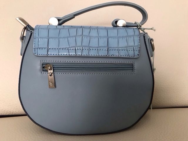 BOLSO ABBACINO CELESTE CON ASA Y BANDOLERA