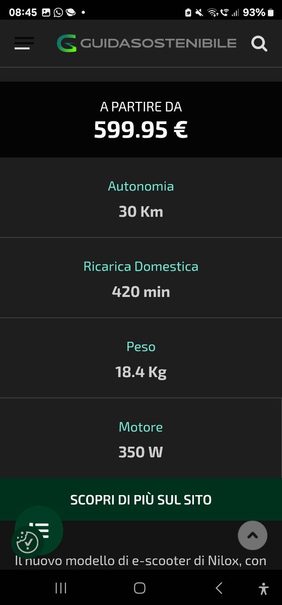 Monopattino elettrico nilox