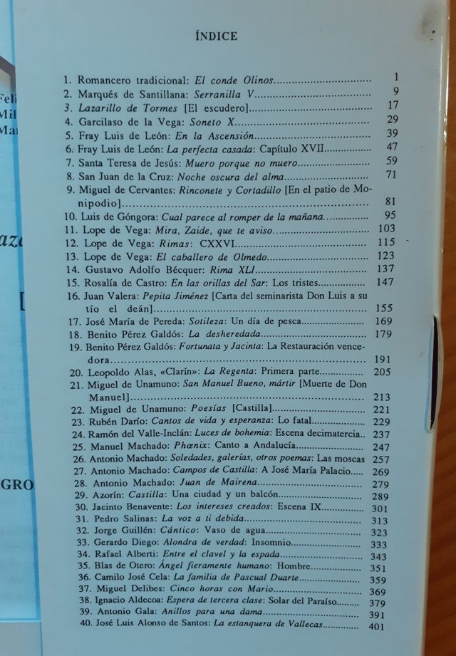 Textos literarios comentados