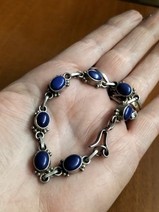 Bracciale argento 925 e lapislazzuli 