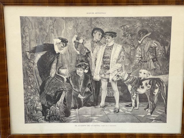 Cuadro de una litografía enmarcado en cristal 