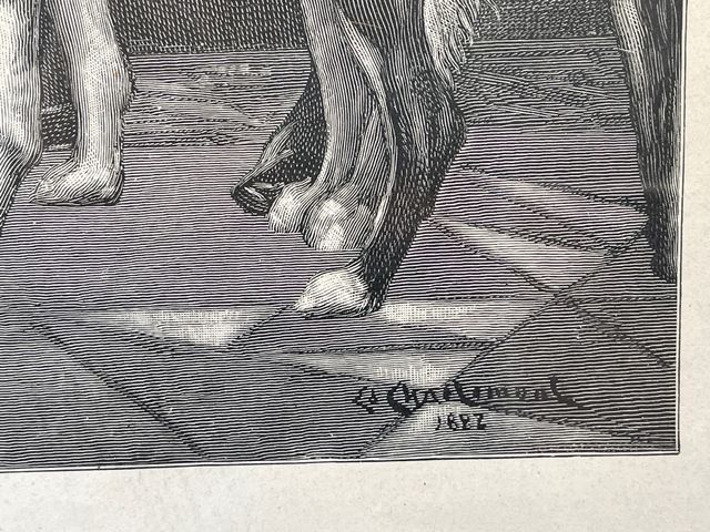 Cuadro de una litografía enmarcado en cristal 