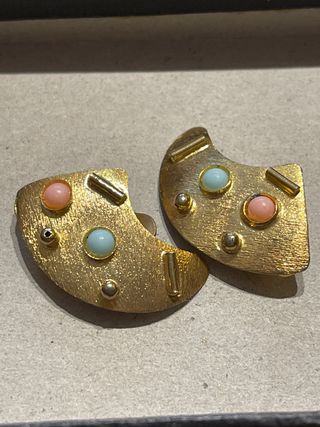 Orecchini vintage in metallo dorato