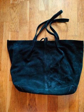 Tote bag negro de piel 
