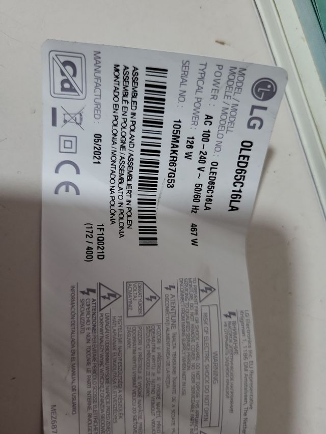 Tv LG scheda 3B401H funzionante 