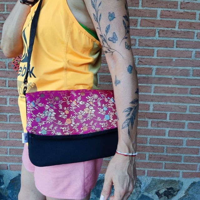 ¡Nuevo! Bolso Antirrobo Tela Japonesa Rosa